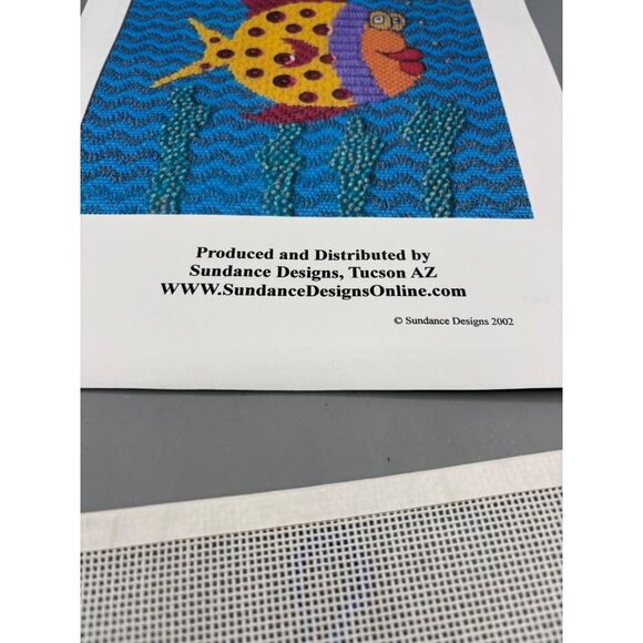 Vtg Happi Fish #28 Handpainted Needlepoint Canvas By Sundance Designs - Picture 3 of 5